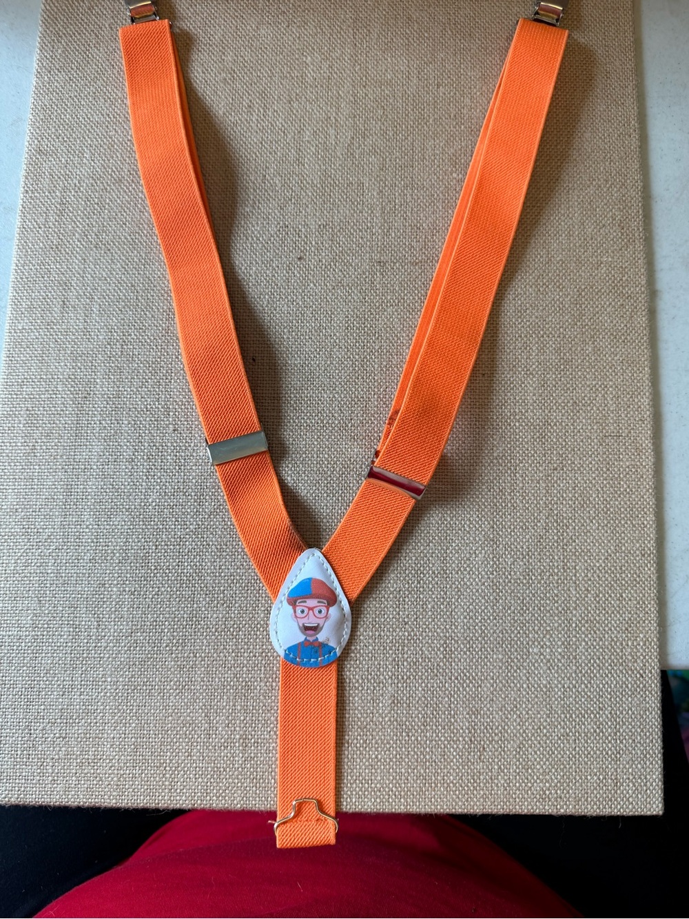 Kids Orange Suspenders with Character Accent
